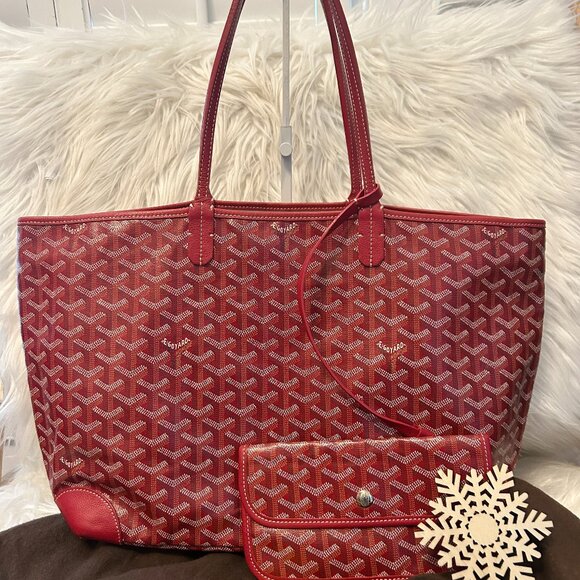 GOYARD Saint Louis PM in Red with Customized Reinforced Corners, includes Pouc - Picture 1 of 14